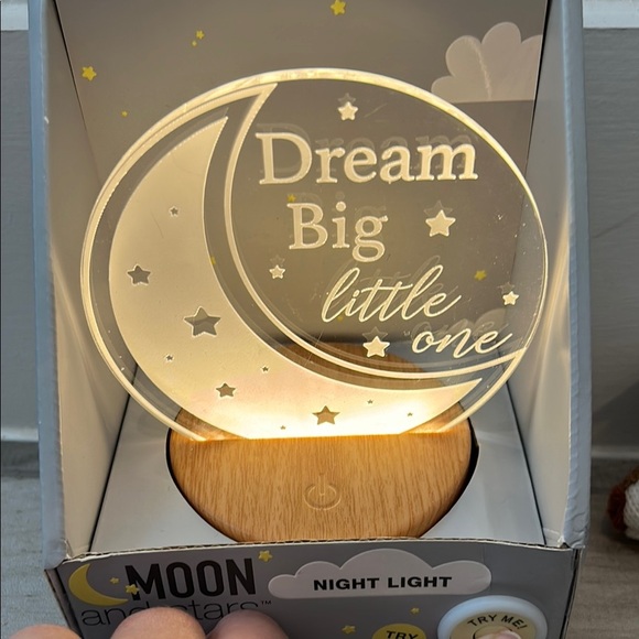 Moon and Stars Night Light with Brown Plush Deer Rattle - Picture 2 of 5